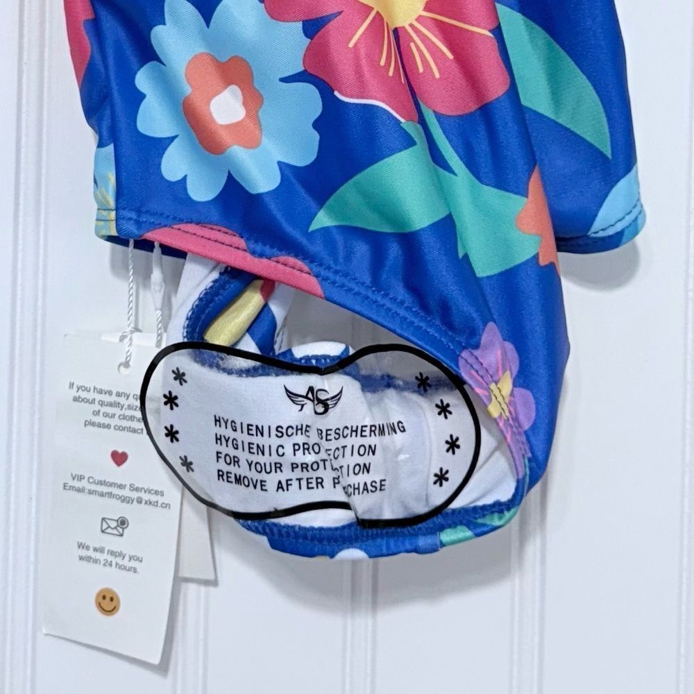 Angel Season Beach Pool Colorful Floral Kids Swimsuit - Picture 8 of 11